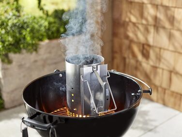 Вугільний гриль Weber Compact Kettle 47 см, чорний, кришка, чохол, комплект із стартером Rapidfire