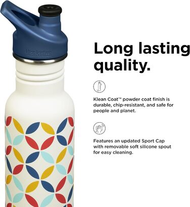 Пляшка для води Klean Kanteen Classic Narrow 532 мл, ретро-дизайн, нержавіюча сталь
