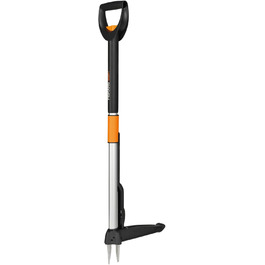Телескопічний видаляч бур'янів Fiskars Smart-Fit 1-1,19 м, нержавіюча сталь, пластиковий руків'я, чорний/помаранчевий, 1020125