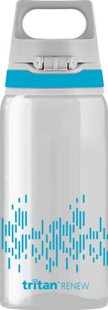 Пляшка для води SIGG Tritan 0,5 л Total Clear ONE MyPlanet Aqua, синя, для газованих напоїв, спортивна, BPA-free, стійка до подряпин, не протікає, підходить для посудомийки