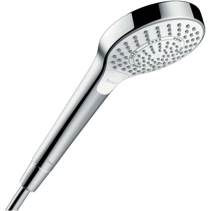 Ручний душ hansgrohe Croma Select S, 3 режими, круглий, 110 мм, антикальцій, білий/хром