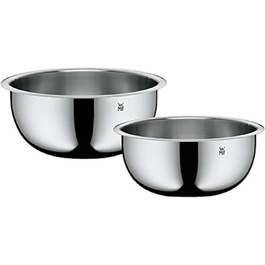 Набір кухонних мисок WMF Function Bowls, 2 шт, 22 і 24 см, з нержавіючої сталі Cromargan, багатофункціональні: для змішування, салату, сервірування, штабельовані