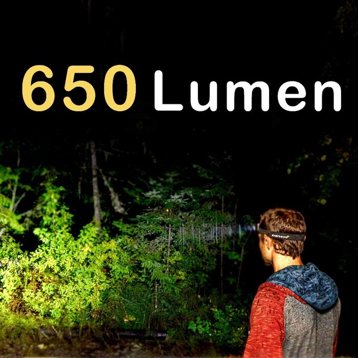 Лобовий ліхтар Everbeam H6 Pro LED з датчиком руху, 650 люменів, акумулятор 1200 мА·год, водонепроникний, USB-зарядка, до 20 годин роботи (2 шт.)