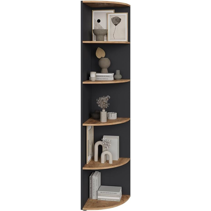 Кутова полиця Vicco Ecki, книжкова, біла/дуб золотий, 30x60 см (антрацит/дуб золотий, 180x40 см)