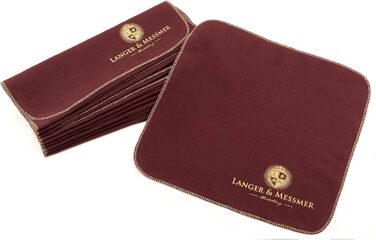 Langer & Messmer набір полірувальних серветок для гладкої шкіри, 100% бавовна, професійний догляд за взуттям (бордовий, бежевий)