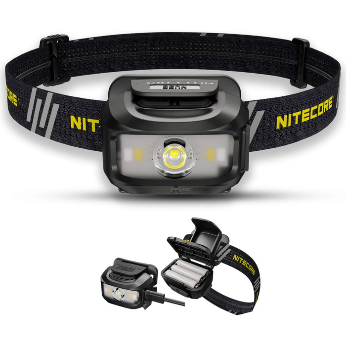 Ліхтарик налобний Nitecore NU35, LED, 460 люмен, акумуляторний, гібридне живлення, водонепроникний IP66, з червоним світлом