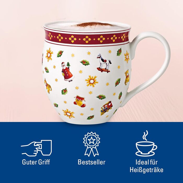 Кавова чашка Villeroy & Boch Toy's Delight, 440 мл, порцеляна, біло-червона, 2 шт.