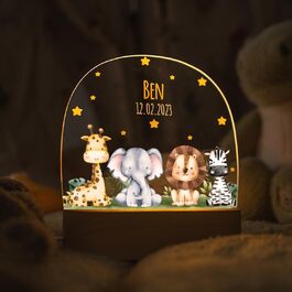 Дитячий LED нічник з іменем, персоналізована лампа для дитячої кімнати, подарунок на народження, хрестини чи день народження, нічник для хлопчика і дівчинки від GRAVURZEILE