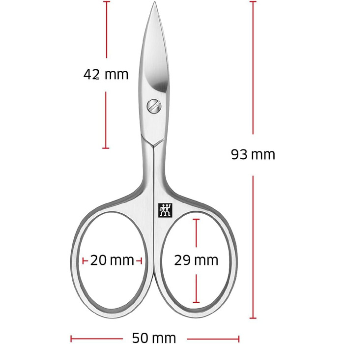 ZWILLING Ножиці для нігтів, гіпоалергенні, преміум, сріблясті, 90 мм — для рук та ніг, мікрозубчаста вигнута ріжуча кромка
