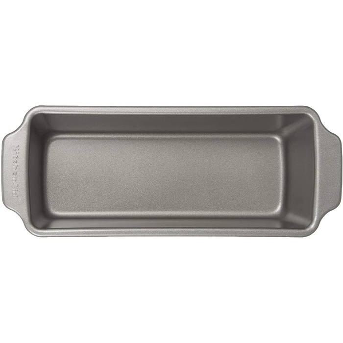 Форма для випічки KitchenAid 27x11 см, алюмінізована сталь, антипригарна, без PFAS, для хліба, кексів, м'ясного хліба, підходить для духовки до 230°C, морозильника, посудомийної машини, сіра
