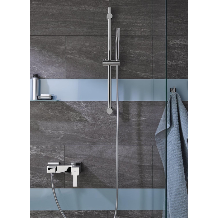 Ручний душ GROHE Vitalio Get 1 режим, антикальційна система, подвійна стінка, для проточних водонагрівачів, сріблястий, комплект з настінним кріпленням