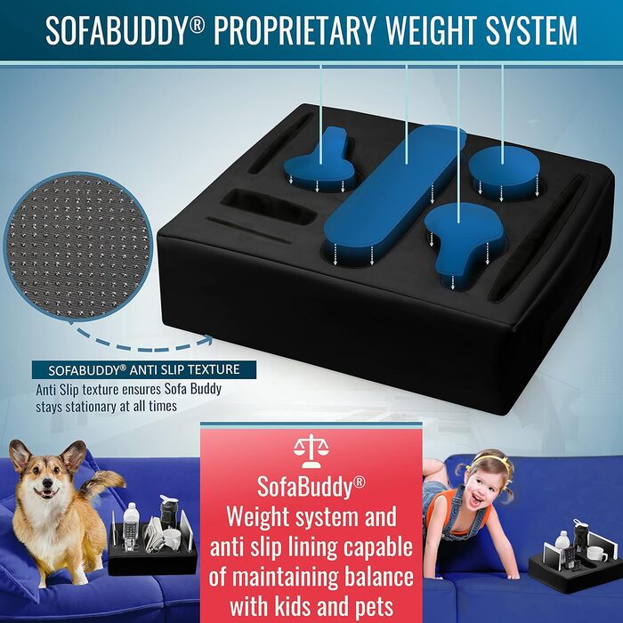 Стійкий підсклянник для дивану Sofa-Buddy, шкіряний, чорний, квадратний, зручний тримач чашки на підлокітник, аксесуар для дивану