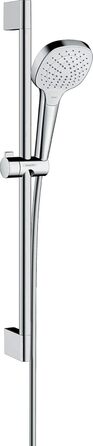 Душова лійка hansgrohe Croma Select E, водозберігаюча, 3 режими струменя, антикальцієва функція, білий/хром
