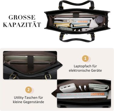 ECOSUSI жіноча шкіряна сумка для ноутбука 15,6