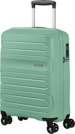 Валіза American Tourister Sunside Spinner 55 см, 35 л, чорна/зелена, легка дорожня валіза на 4 колесах