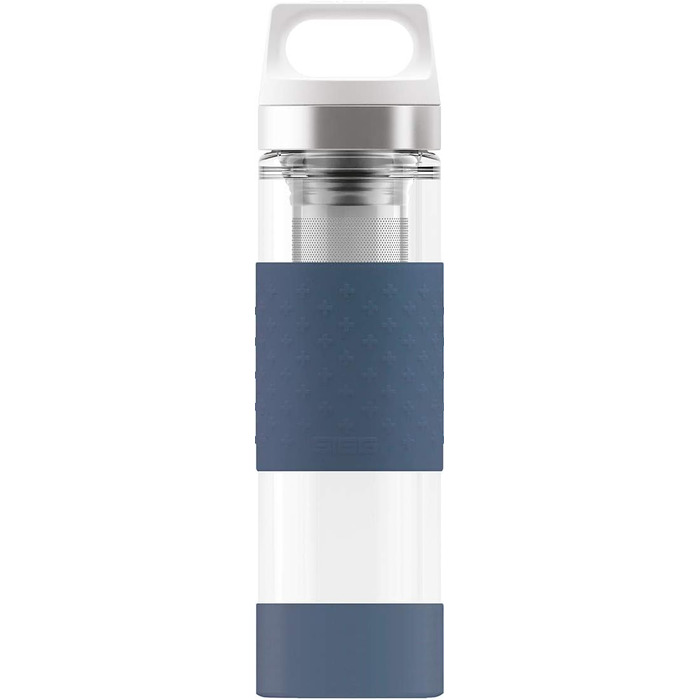 Термос-пляшка SIGG Hot & Cold зі скла 0,4 л, ізольована, без шкідливих речовин, з силіконовим захистом, синя