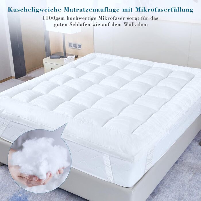Преміум наматрацник Threads For Bed 140x190 см, м’який стьобаний топер із 100% бавовни для захисту та підтримки матраца