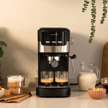 Кавоварка Cecotec Compacta Power Espresso 20 Pecan, 1100 Вт, 20 бар, термоблок, парова насадка, подвійний фільтр, 1,25 л