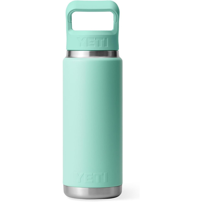 Термос пляшка YETI Rambler C з трубочкою, вакуумна нержавіюча сталева фляга 769 мл (Seafoam)