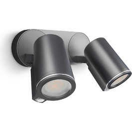 Смарт LED прожектор Steinel Spot DUO SC Connect для вулиці з датчиком руху, димуванням, керуванням через додаток, 7 Вт, 3000K, антрацит