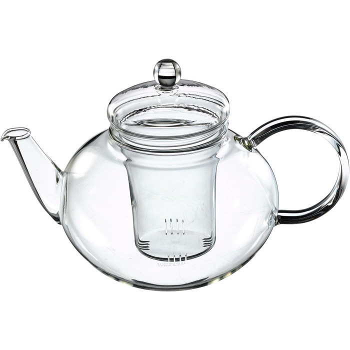 Чайник скляний Trendglas Jena Miko 1,2 л – термостійке боросилікатне скло, для чаю, прозорий, Німеччина