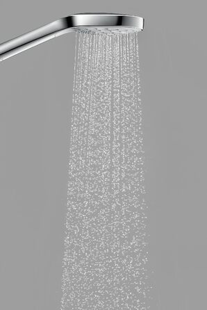 Душова лійка hansgrohe Croma Select E EcoSmart 9 л/хв, 3 режими, квадратна 110x110 мм, антикальк, біла/хром