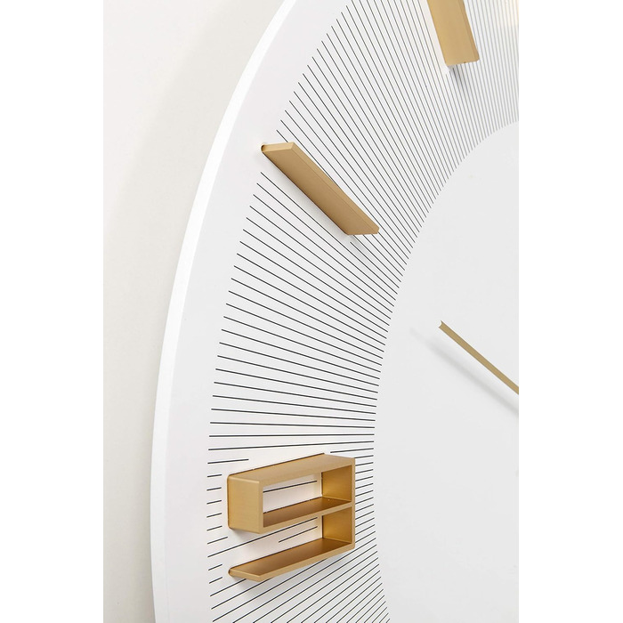 Настінний годинник Kare Design Leonardo, 49 см, золото, алюміній, сучасний стиль, круглий, для вітальні, спальні, офісу, без батарейок