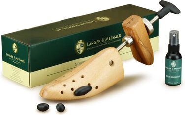 Розтяжка для жіночого взуття Langer & Messmer з бука, металевий механізм, для туфель, чобіт і підборів, регулює довжину та ширину, з спреєм для розтяжки шкіри, розмір EU 40/42