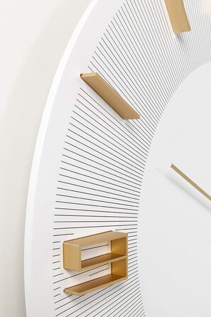 Настінний годинник Kare Design Leonardo, 49 см, золото, алюміній, сучасний стиль, круглий, для вітальні, спальні, офісу, без батарейок
