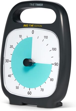 Візуальний таймер Time Timer PLUS 120 хв Make Time Edition для дітей, навчання, занять та кухні, чорний