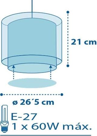 Дитяча підвісна люстра DALBER POLIZEI для дитячої кімнати, синя, 26.5x26.5x21 см