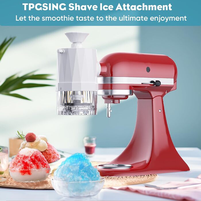 Льододробарка для міксера KitchenAid, насадка-терка для льоду з 8 формами, змінні леза, шейкер для слаші, аксесуар для KitchenAid