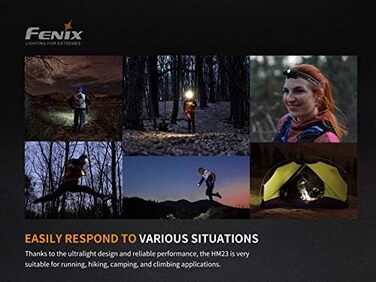 Універсальний налобний ліхтар Benture Fenix HM23 LED, чорний, розмір S