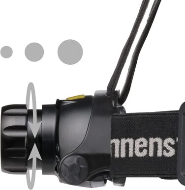 Ліхтар-налобний Brennenstuhl LuxPremium LED з акумулятором, сенсором та USB, 400 лм, OSRAM, червоне світло, IP44, до 50 годин роботи