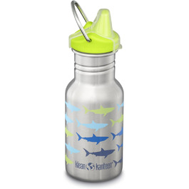 Пляшка для води Klean Kanteen Classic Narrow 355 мл з малюнком «Акули», нержавіюча сталь, для дітей та дорослих