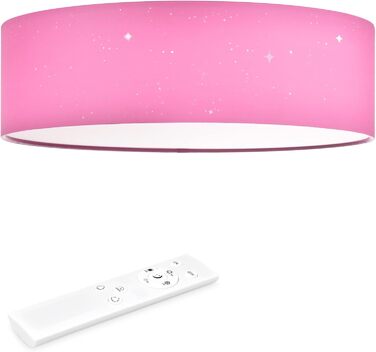 Світлодіодна стельова лампа Navaris 22W з регулюванням яскравості та кольору, зіркове небо, з пультом ДУ, для вітальні, спальні та дитячої, 40 см, рожева