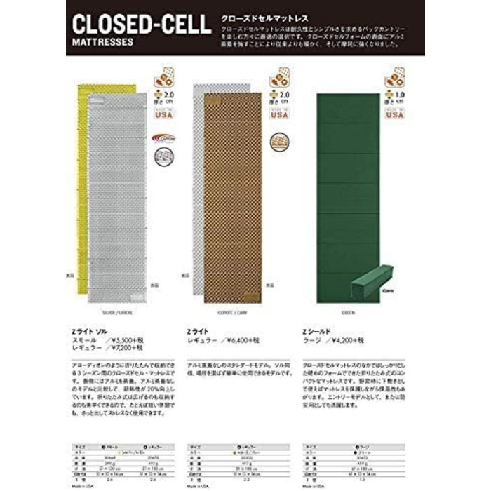 Каремат Therm-a-Rest Z Lite Sol для кемпінгу та туризму, ізоляційний, легкий