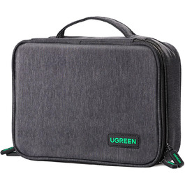 Органайзер для електроніки UGREEN, дорожня сумка для кабелів, аксесуарів, 2 шари, для зарядних пристроїв, павербанків, планшетів
