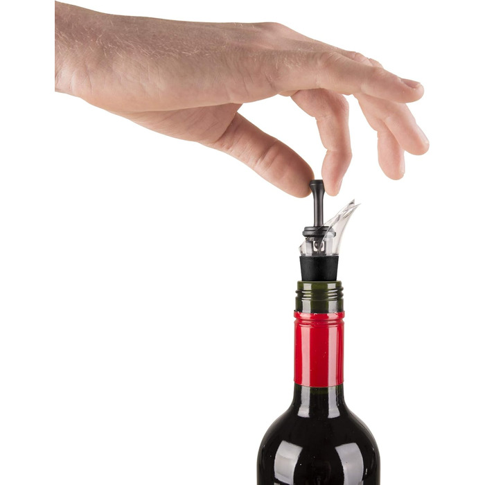 Вакуумна помпа для вина Vacu Vin з дозатором і кришкою, пластик, чорна, 5x8,3x22 см