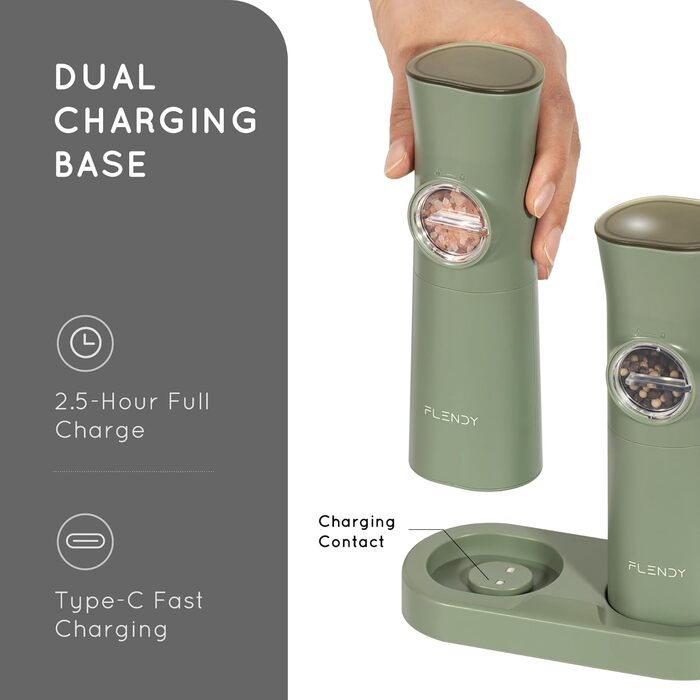Електричний набір млинків для солі та перцю Schwerkraft, 2 шт., з USB-C зарядкою, для сухих спецій, акумуляторний