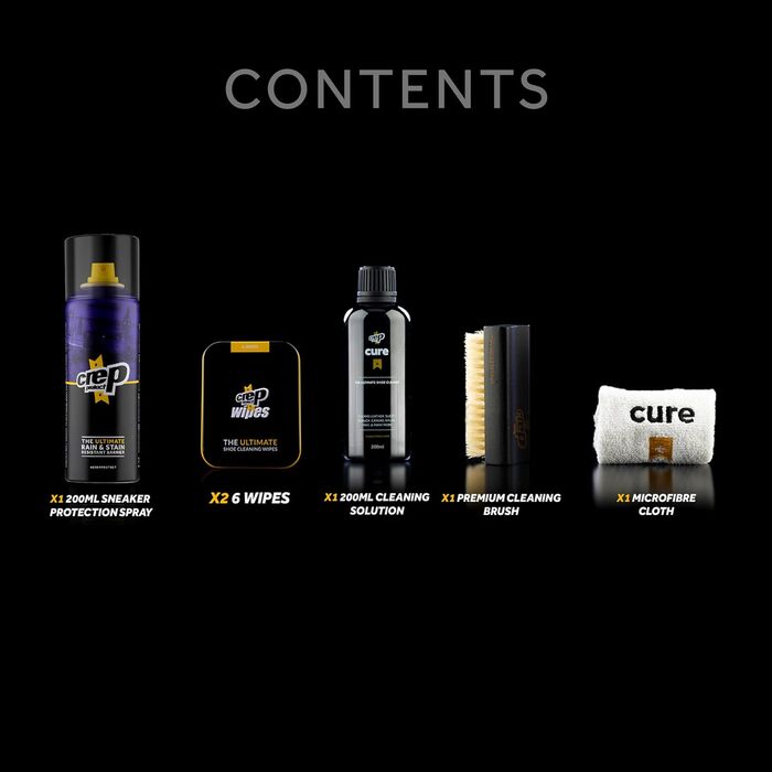 Подарунковий набір Crep Protect для догляду за взуттям: захисний спрей, очищувач для кросівок, серветки для швидкого чищення, преміум-щітка та мікрофібра