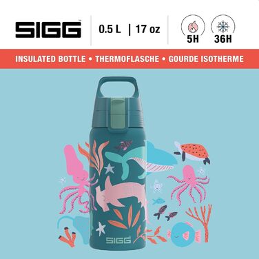 Дитяча ізольована пляшка для напоїв SIGG Shield Therm ONE 0,5 л, для газованої води, герметична, легка, без BPA, синя