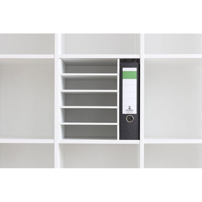 Органайзер для паперу DIN A4 INWONA Kallax Expedit, 5 відділень, білий, 25x33,5x36 см – полиця для документів, сортувальник, підставка для паперу