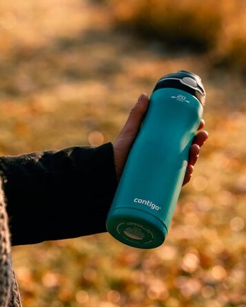Термобутилка Contigo Ashland Chill з трубочкою, нержавіюча сталь, 590 мл, ізольована, для спорту, велосипеда, туризму, не протікає (Scuba)