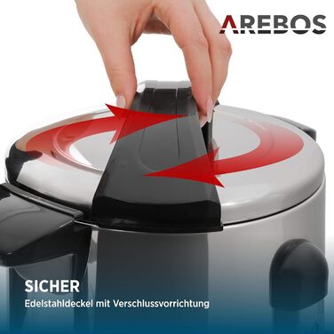 Електричний диспенсер для глінтвейну Arebos 20 л, 1650 Вт з термостатом, захистом від перегріву, краником і піддоном, регулювання температури 30-110°C