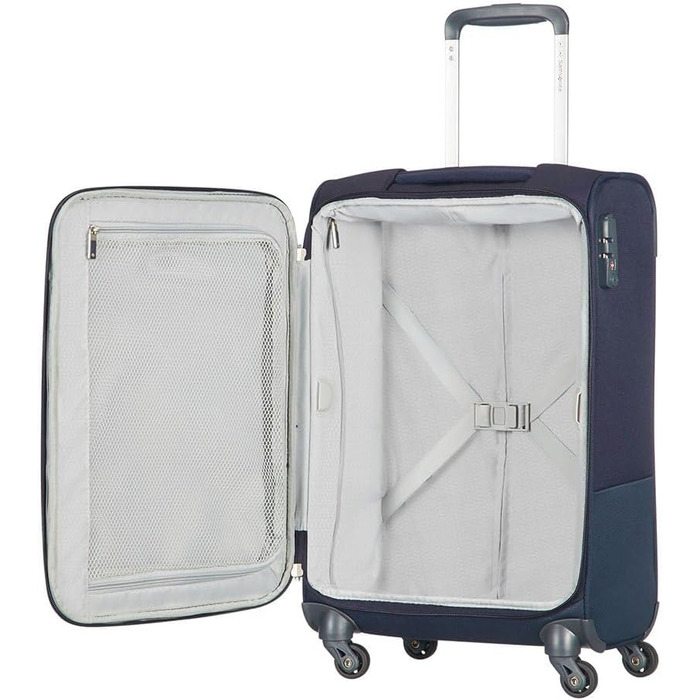 Середня розширювана валіза Samsonite Base Boost Spinner 66 см, 67,5/73,5 л, чорна/синя, на 4 колесах