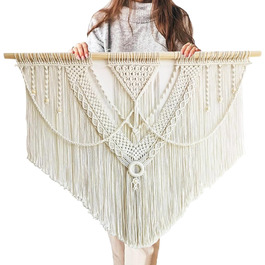 Великий макраме килим на стіну Boho 110x82 см, ручна робота для спальні, балкона, настінний декор, подарунок для жінок