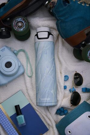 Термос-бутилка Contigo Autoseal Chill 720 мл з нержавіючої сталі, ізольована, тримає напої холодними до 28 годин, герметична, BPA-free, бірюзова (Amazonite)