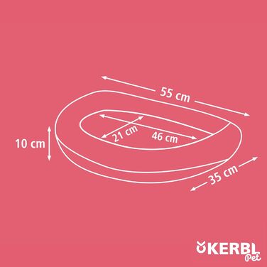 Підвіконне ліжко для котів Kerbl, м'який плюш, дерев'яна основа, сіре, 55x35x10 см