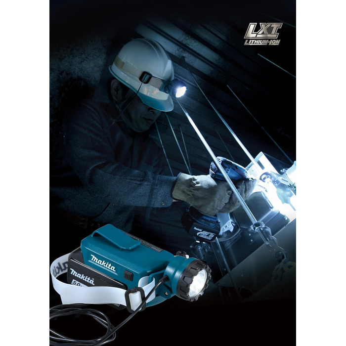 Лобовий ліхтар Makita DML800 LED, 14,4-18В, 100 люмен, без акумулятора та зарядного, з 120 см кабелем, регульований на 90°, для інструментів Makita